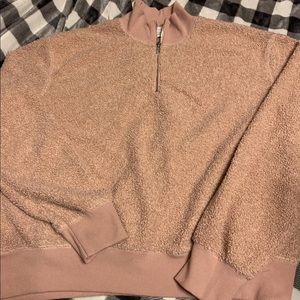 Top shop quarter cozy zip sz lrg pink